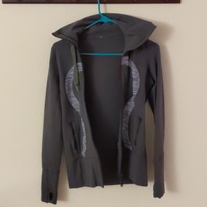 Lululemon gray stretch sweater w/ hood
